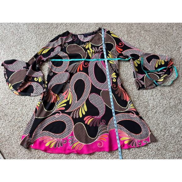 Kaari Blue Women's Dress, size Large, Colorful Paisley Design - Picture 4 of 9